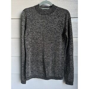 Diane Von Furstenberg DVF Wool Sweater Size S Black Glitter Holiday Event Glam